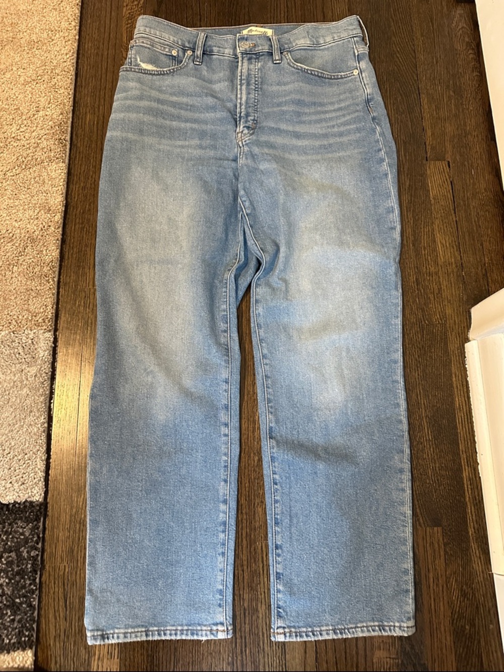 Madewell ‘the perfect vintage straight crop Jean’ in Size 29; Light wash